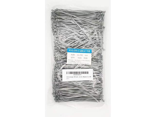 4 Inch length 18lb Small size Self Locking Nylon Cable Zip Ties 1000 Piece Grey 1000