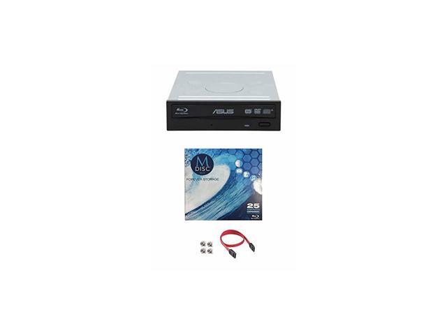 16X BW16D1HT Internal Bluray Burner Drive Bundle with 1 Pack MDISC BD Cable Accessories and Mounting Screws Supports BDXL and MDisc Retail Box