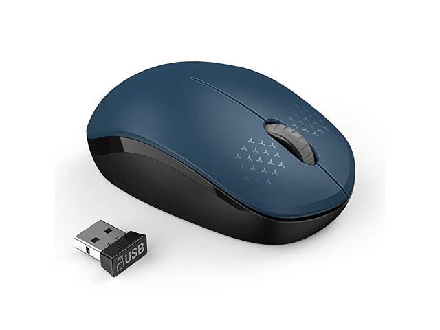 Wireless Mouse 24G Noiseless Mouse with USB Receiver Portable Computer Mice for PC Tablet Laptop Notebook Blue Black