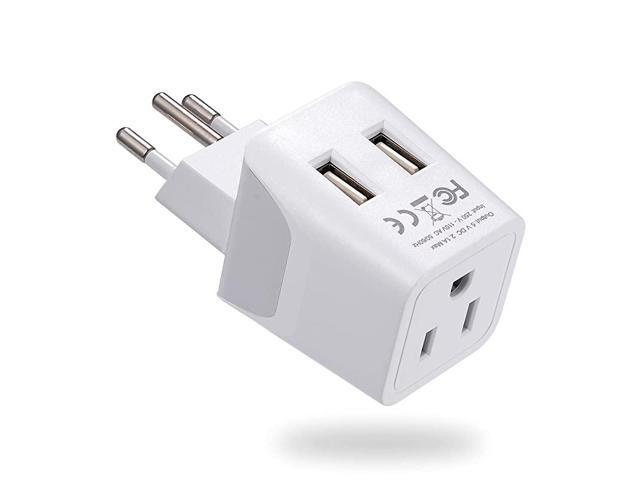 Switzerland Travel Adapter Plug by with Dual USB + Usa Input Type J Ultra Compact Safe Grounded for Laptops Cell Phones Chargers Camera and More