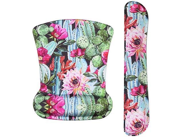 Keyboard Wrist Rest Pad and Mouse Wrist Rest Support Mouse Pad Set Non Slip PU Base Wrist Support with Ergonomic Raised Memory Foam for Easy Typing