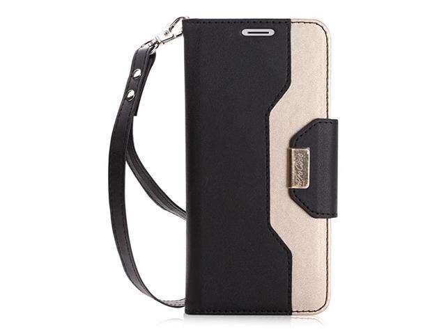 Galaxy S9 Plus Wallet Case Flip Kickstand Case with Card Holders Mirror Wristlet Folding Stand Protective Book Case Cover for 62 Inch Galaxy S9+