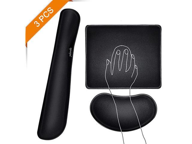 Wrist Rest + Mouse Pad + Mouse Wrist Rest Support Set Memory Foam Easy Typing Pain Relief 3Pcs Mouse Pad Set for Computer Laptop Home Office