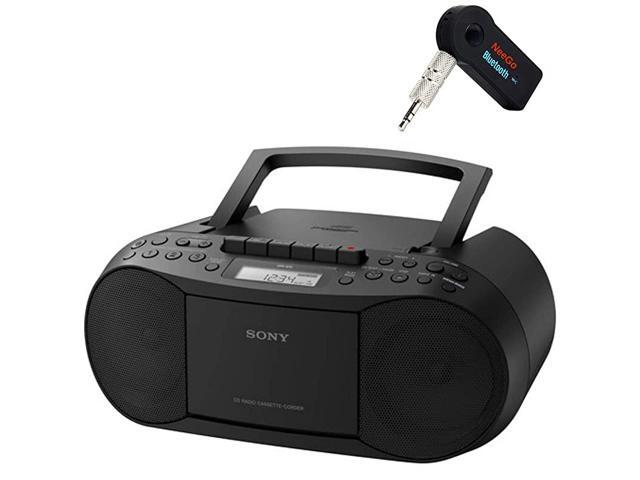 Sony Bluetooth Boombox Bundle 2 Piece Set Includes Classic Stereo Boombox wCDCassetteRadio 35mm Include A Wireless Bluetooth Receiver Stream Music