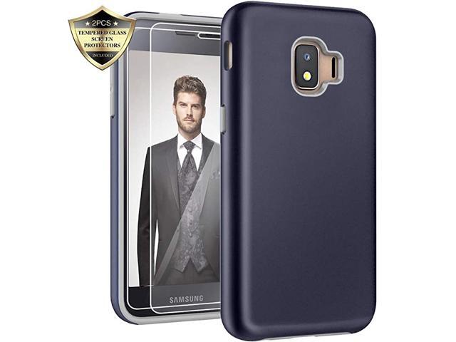 Galaxy J2 Case Galaxy J2 Core Case Galaxy J2 Pure Case Hybrid Matte Protective Back Cover Case with Tempered Glass Screen Protectors for Samsung