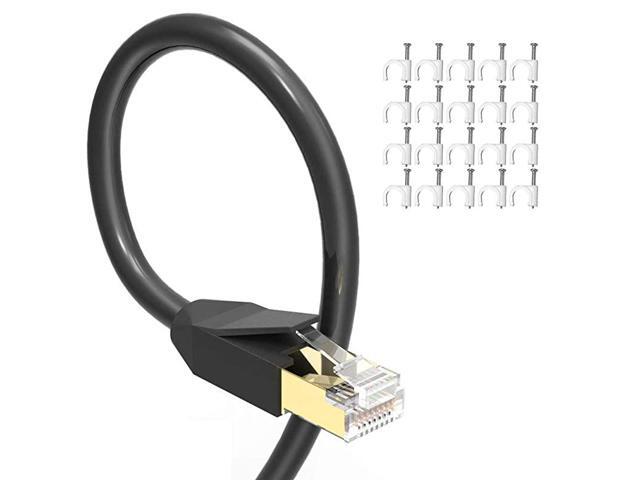 Ethernet Cable 25 ft High Speed Cat 8 Internet Cable 26AWG 40Gbps 2000Mhz SSTP LAN Network Cable with Gold Plated RJ45 Connector for Router Modem