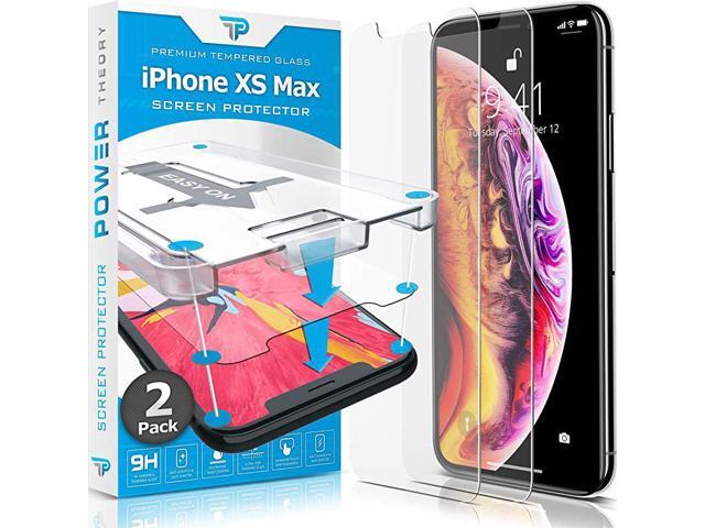 iPhone Xs MAX Glass Screen Protector 2Pack with Easy Install Kit Premium Tempered Glass
