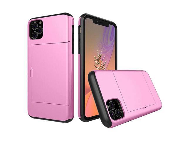 iPhone 11 Pro Max Defender Case UltraThin Shockproof Hard Back Silicone Dual Layer Protective Credit Card Holder ID Cards Slot Scratchproof Cover