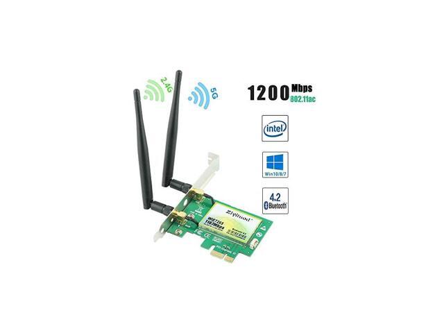 AC 1200Mbps PCIe WiFi Bluetooth Card Intel Wireless ac7265 Bluetooth 42 Up to 867Mbps 5GHz PCI Wireless Network Card for Desktop PC