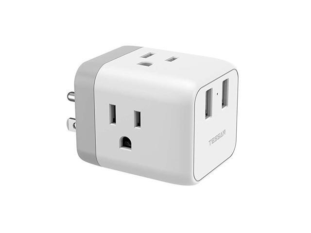Plug Outlet Extender with USB Charger Travel Charging Cube Power Wall Outlet Expander for Cruise Essentials ple Outlet Plug Splitter for Home Dorm