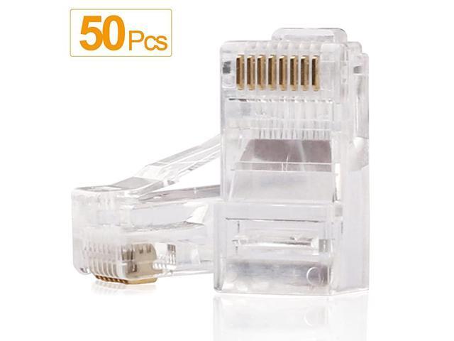 RJ45 Connectors RJ45 Ends Cat6 Connector Cat5e Connector Cat5 Connectors Ethernet Cable Crimp Connectors50Pcs