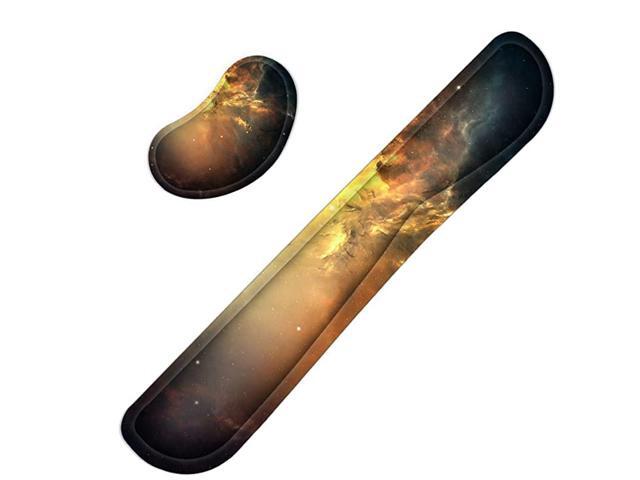 Gaming Keyboard Wrist Pad Mouse Wrist Rest Cushion Support Combo Set Durable Ergonomic Anti Slip NonSlip Base Galaxy Clouds