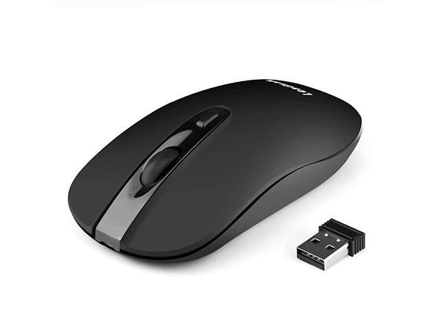 Rechargeable Wireless Computer Mouse 24G Portable Slim Cordless Mouse Less Noise for Laptop Optical Mouse with 5 Adjustable DPI Levels USB Mouse