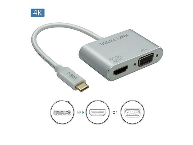 USBC to VGA Adapter Thunderbolt 3 with GoldPlated Connector USB31 Type C Multiport Adapter for VGA Compatible for Dell XPS 13Chromebook PixelYoga