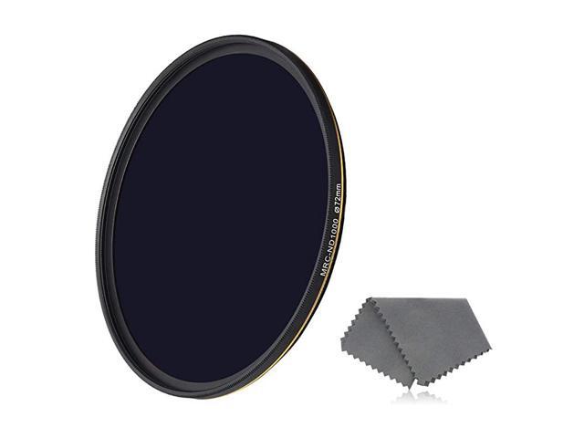 72mm ND 1000 Filter 10 Stop Neutral Density Filter for Camera Lenses 16Layer MultiResistant Coated German Optics Glass WeatherSeal ND Filter with