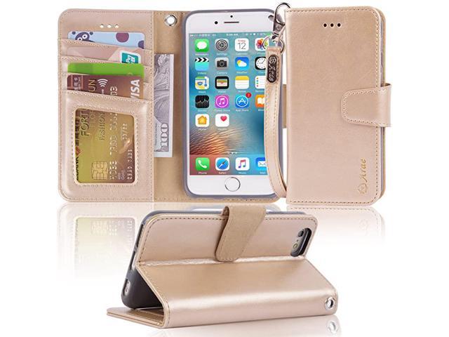 Case for iPhone 6s iPhone 6 Premium PU Leather Wallet case Wrist Strap Flip Folio Kickstand Feature with IDCredit Card Pockets for iPhone 6s 6 47