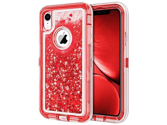 Case for iPhone XR Case Glitter Bling Sparkle for Girls Woman iPhone XR Case Heavy Duty Shockproof Full Body Protective Shell Hard PC Bumper and