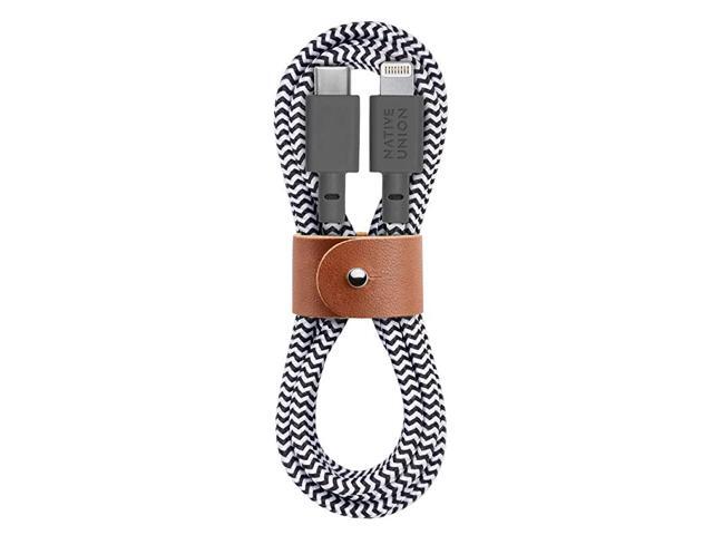 Belt Cable 4ft UltraStrong Reinforced USBC to Lightning MFi Certified Durable Charging Cable with Leather Strap Compatible with iPhoneiPad Zebra
