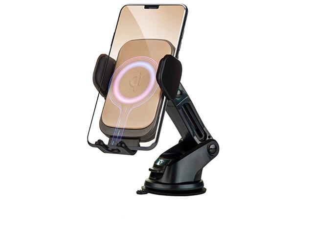 Wireless Car Charger Cell Phone Mount Comes in 2 Cool Colors to Match Your Car Leather Beige or Pink 15W Qi Fast Charging Automatic Clamping Mount