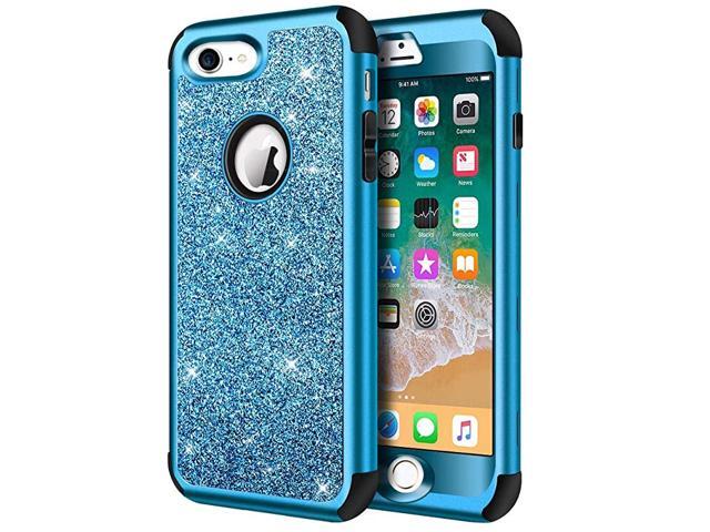 Designed for iPhone 8 iPhone 7 Case Heavy Duty FullBody Defender Protective Case Bling Glitter Sparkle Hard Shell Hybrid Shockproof Rubber Bumper