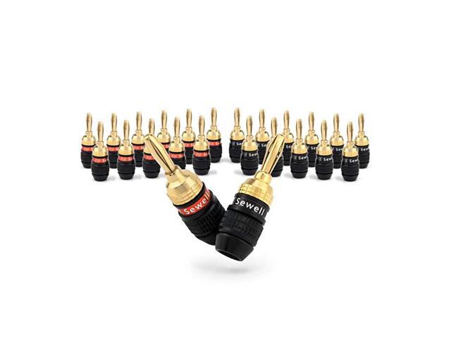 SW2986312 Deadbolt Banana Plugs 12Pairs by Gold Plated Speaker Plugs Quick Connect