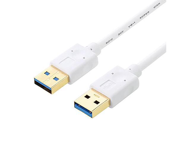 USB Cable Male to Male USB 30 Type A Male to Type A Male Cable 2 ft for Data Transfer Hard Drive Enclosures Printers Modems Cameras White