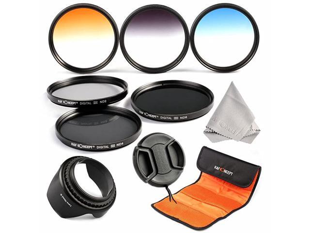 62mm 6pcs Lens Filter Kit ND2 ND4 ND8 Neutral Density ND Filter Slim Graduated Color Blue Orange Gray for DSLR Camera