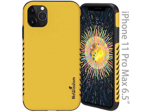 iPhone 11 Pro Max Cases Men Shockproof Soft Silicon Leather Hybrid Case 65 inch Anti Shock iPhone 11 Pro Max Case Shockproof Light Case Yellow
