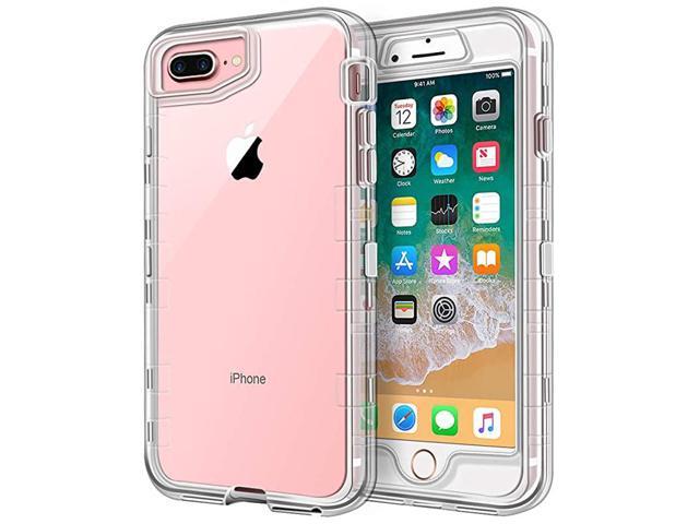 Case for iPhone 8 Plus Case for iPhone 7 Plus Case 55 inch Crystal Clear 3 in 1 Heavy Duty Defender Shockproof FullBody Protective Case Hard PC