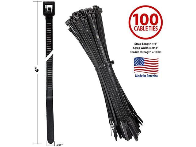 Cable Ties by Avery Dennison USA Made Nylon Zip Ties Weather UV Impact Resistant Black Plastic Ties for Binding Bundling Organizing Cable Wire For