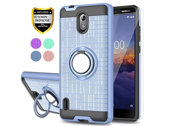 Nokia 31A ATT CaseNokia 31C Cricket Wireless Case with HD Screen Protector 360 Degree Rotating Ring Bracket Dual Layer Shock Bumper Cover for Nokia
