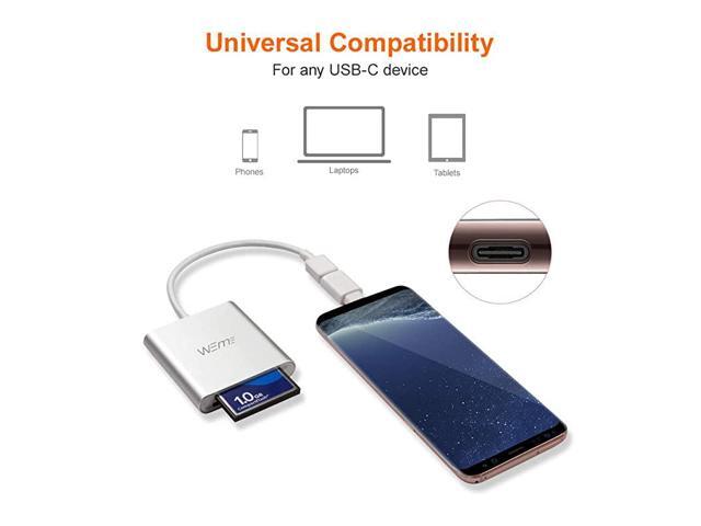 Compact Flash CF Card Reader Aluminum Multiin1 USB 30 Micro SD Card Reader with 2in1 Type C Adapter for PC Mac Macbook Mini USB C Devices Support