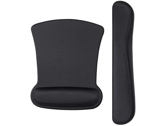 Keyboard Wrist Rest Pad and Mouse Wrist Rest Support Mouse Pad Set Non Slip Rubber Base Wrist Support with Ergonomic Raised Memory Foam for Easy
