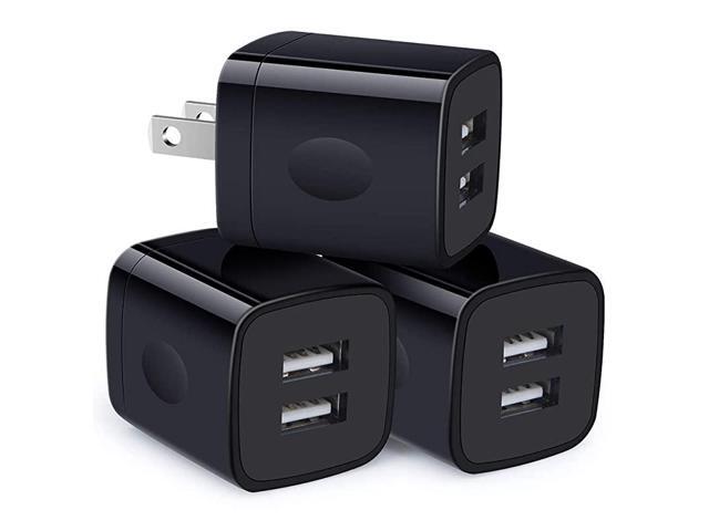Wall ChargerCharger Box3Pack 21A Dual Wall Charging Brick Block Power Adapter Cube Compatible iPhone 11XsXRXs MaxX8 7 6 PlusSamsung S20 S20+