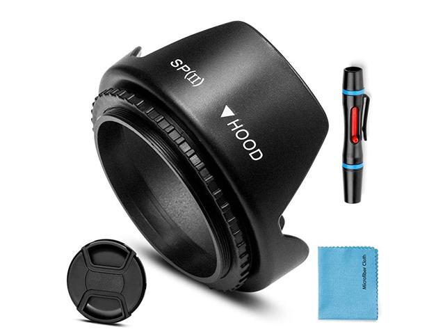 Lens HoodUniversal Tulip Flower Lens Hood Sun Shade with Centre Pinch Lens Cap for Canon Nikon Sony Pentax Olympus Fuji Camera