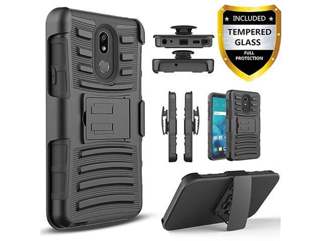 LG K40 Phone Case LG Xpression Plus 2 Case LG Harmony 3 LG Solo LTE LG K12 Plus LG X4 2019 With Tempered Glass Screen Protector Included BuiltIn