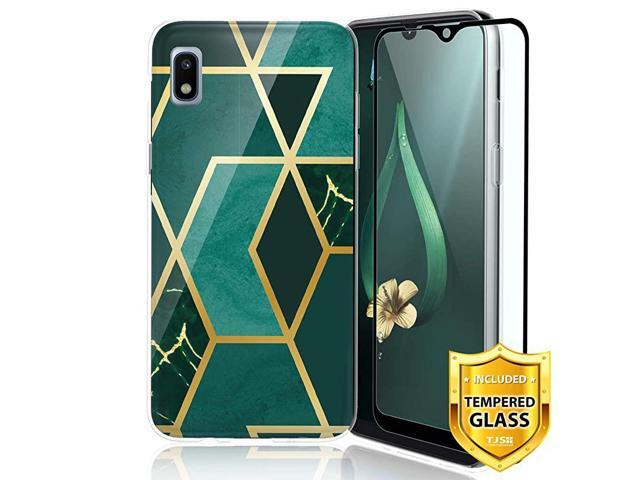 Phone Case Compatible with Samsung Galaxy A10E 58 Not Fit Galaxy A10M10 with Full Coverage Tempered Glass Screen Protector TPU Matte Color Marble