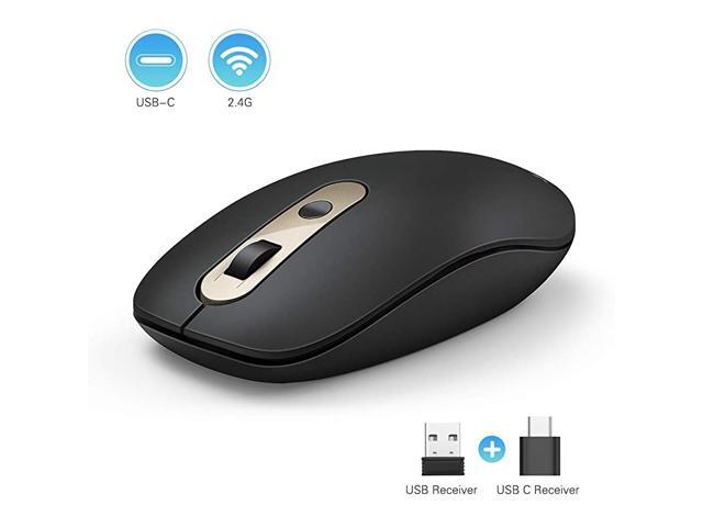 USB C Wireless Mouse 24G Wireless Mouse Type C Computer Mice with Nano USB and Type C Receiver Compatible with Notebook Computer Laptop MacBook