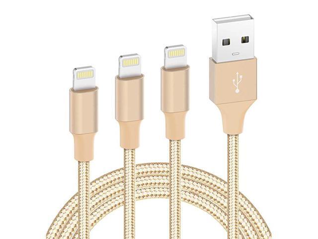 iPhone Charger Lightning Cable 3Pack 3ft 6ft 10ft Nylon Braided USB Fast Charging Cord Compatible with iPhone 12 Mini 11 Pro X Xs Max XR 8 7 6 Plus