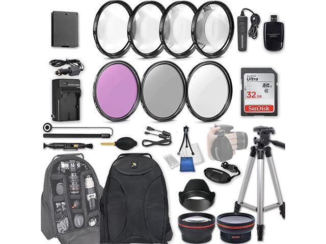 28 Pc Accessory Kit for Canon EOS Rebel T7 T6 T5 T3 1300D 1200D 1100D DSLRs with 043x Wide Angle Lens 22X Telephoto Lens 32GB Sandisk SD Filter