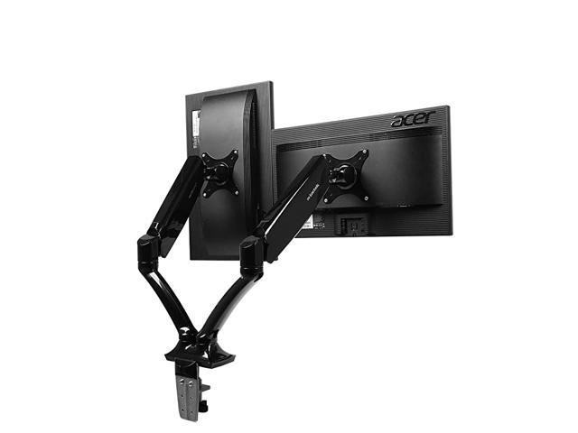 Heavy Duty Gas Spring Dual Arm Desk Mounts Fits 1027 Monitor D5DH Black