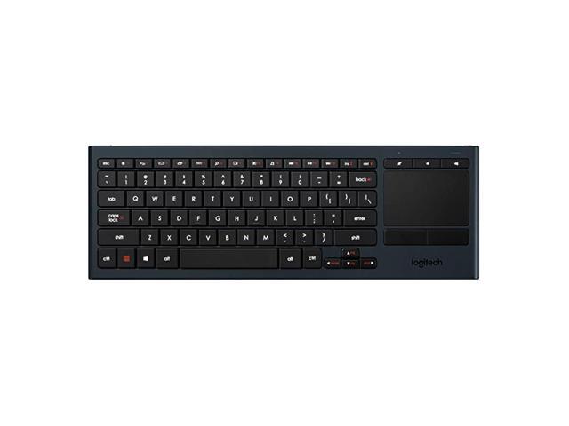 K830 Illuminated LivingRoom Keyboard with Builtin Touchpad Easyaccess Media Keys and Shortcut Keys for Windows or Android