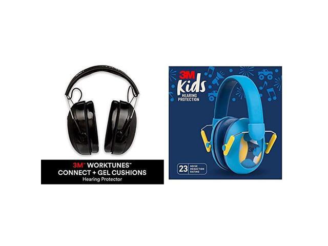 WorkTunes Connect + Gel Cushion Hearing Protection Kids Hearing Protection Plus Blue