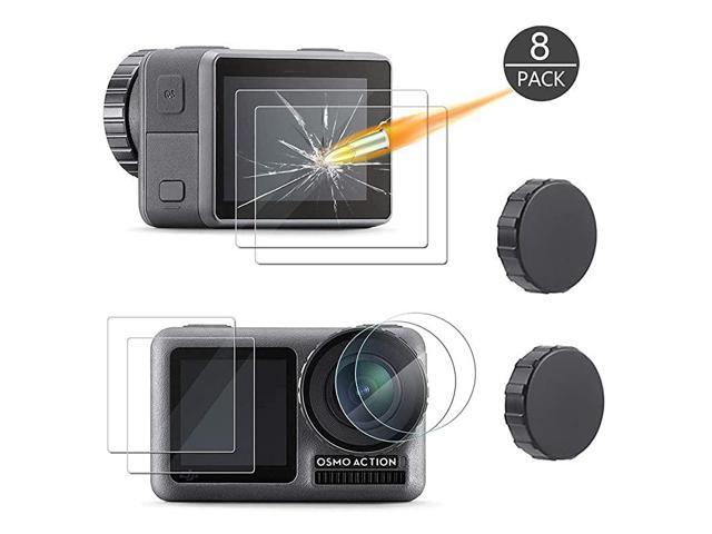 8 Pack Tempered Glass Lens Screen Protector for DJI Osmo Action 6Pack Lens Cap Cover Protective Accessories 2Pack