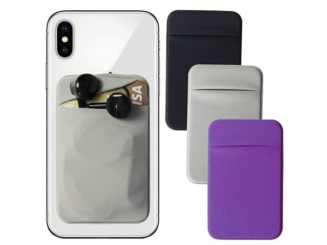 Phone Stick on Wallet Card Holder3 Pack Universal ID Credit Card Wallet Pocket Pouch Cash SlotStrong Adhesive Slim Sticker for AndroidiPhoneSmart