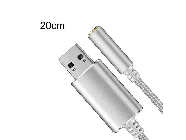 USB to 35mm Headphone and Microphone Jack Audio Adapter with 35mm Combo Aux Stereo Converter for Headset Mac PS4 PC Laptop Desktops External Sound