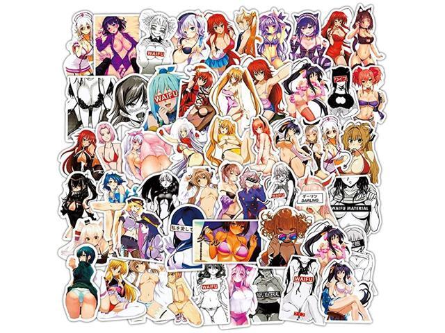 Anime Sexy Girl Laptop Stickers for Adult Waterproof Decals Stickers for Water Bottle Laptop Skateboard Motorcycle Car Bike Luggage Trolley Case