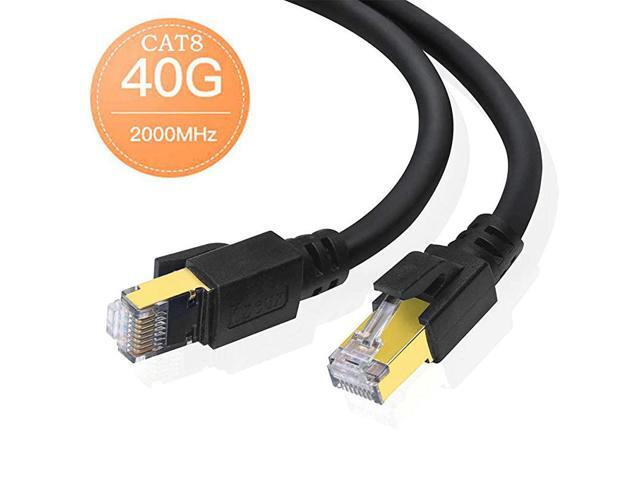 Cat 8 Ethernet Cable 25 FT RJ45 Internet Patch Cable High Speed 40Gbps 2000Mhz SFTP LAN Wires with RJ45 Gold Plated Connector for Indoor Outdoor
