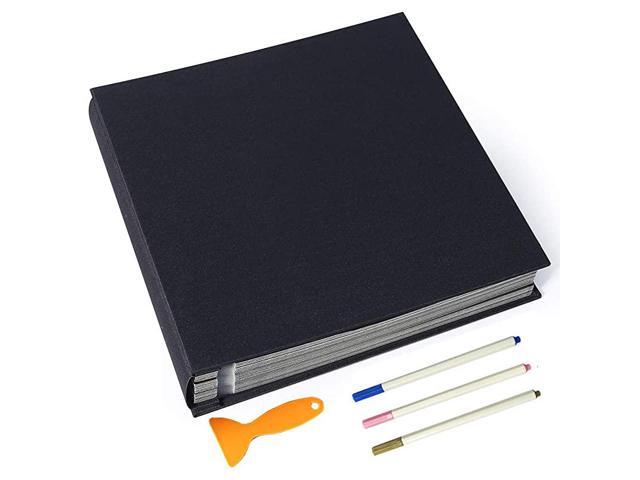 Album Self Adhesive 4x6 5x7 3x5 85x11 Scrapbook Magnetic Album DIY Scrap Book Length 13 x Width 128 Inches with A Metallic Pen
