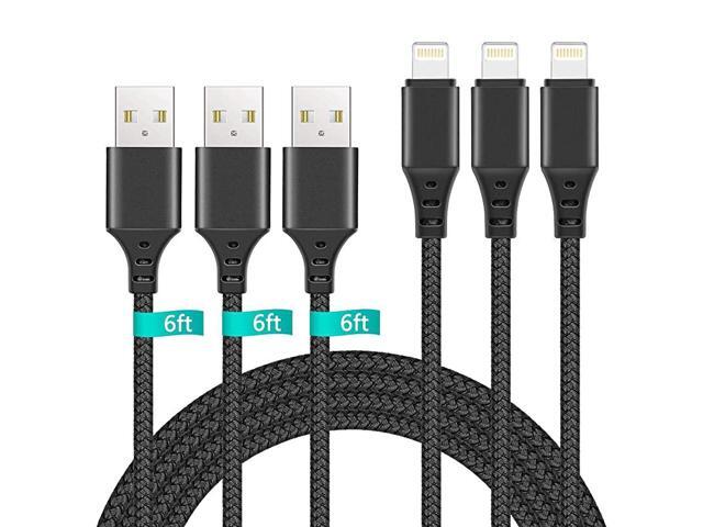 iPhone Charger Lightning Cable 3Pack 6ft iPhone Charger Cable Cord Extra Long Nylon Braided Replacement for iPhone XR XS XSMax X 8 8Plus 7 7Plus